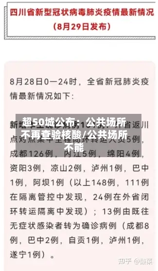 超50城公布：公共场所不再查验核酸/公共场所不能
